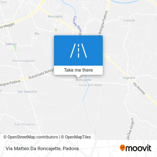 Via Matteo Da Roncajette map