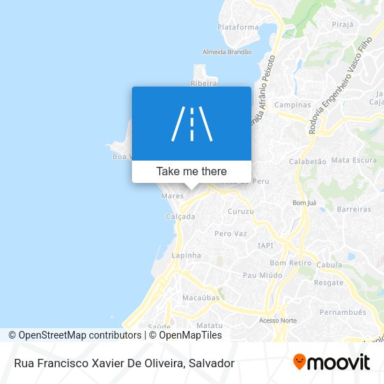 Rua Francisco Xavier De Oliveira map