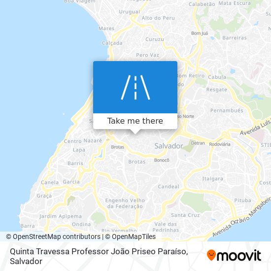 Mapa Quinta Travessa Professor João Priseo Paraíso
