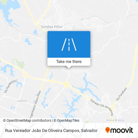 Mapa Rua Vereador João De Oliveira Campos