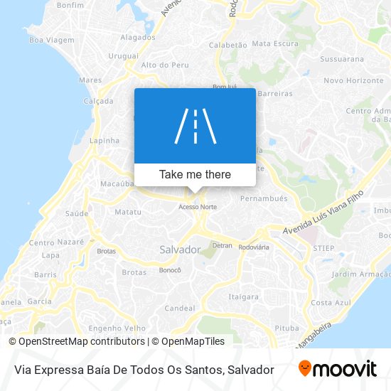 Mapa Via Expressa Baía De Todos Os Santos