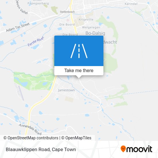 Blaauwklippen Road map