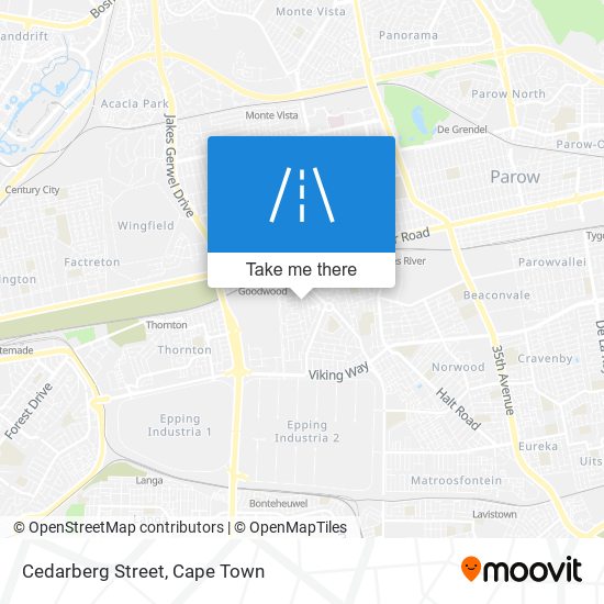 Cedarberg Street map