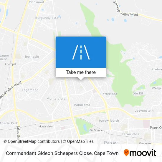 Commandant Gideon Scheepers Close map