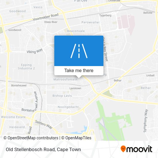 Old Stellenbosch Road map