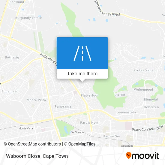 Waboom Close map