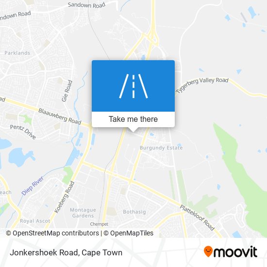 Jonkershoek Road map