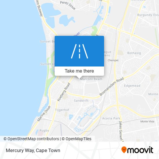 Mercury Way map