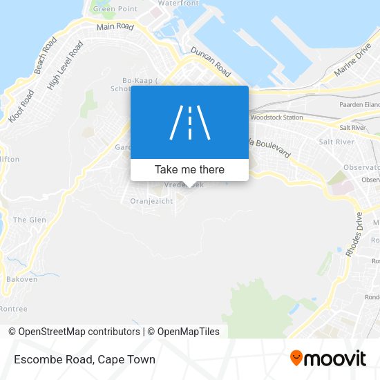 Escombe Road map