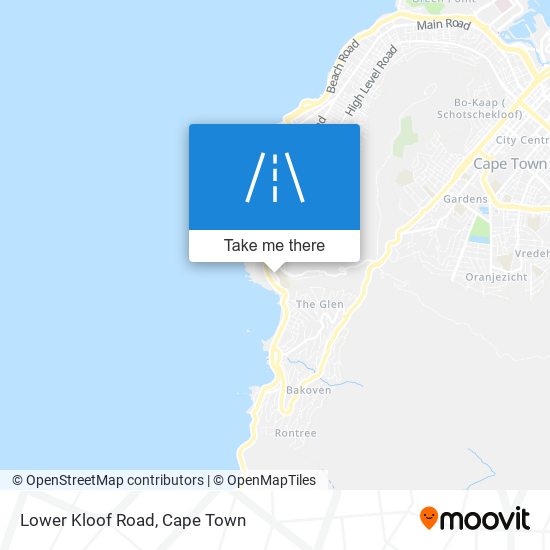 Lower Kloof Road map