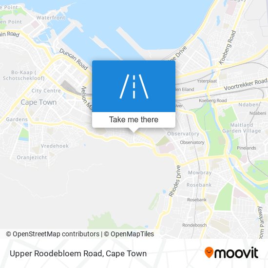 Upper Roodebloem Road map