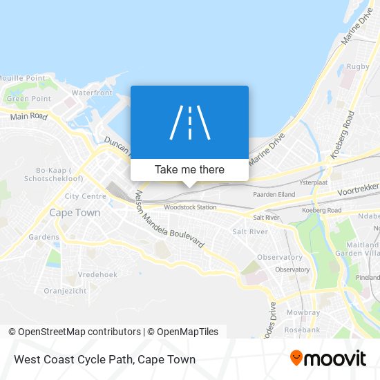 West Coast Cycle Path map