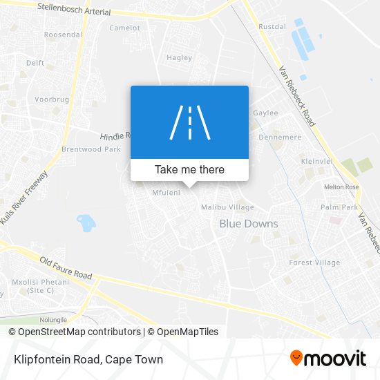 Klipfontein Road map