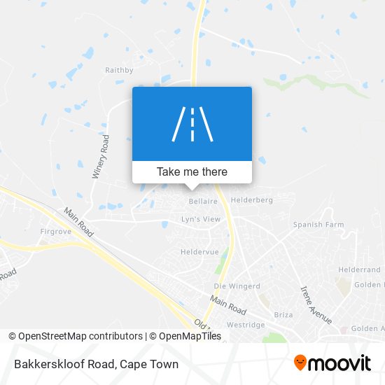 Bakkerskloof Road map