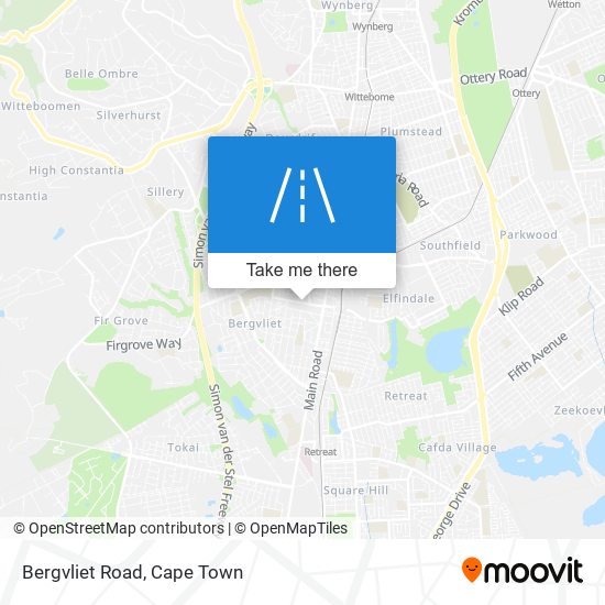 Bergvliet Road map