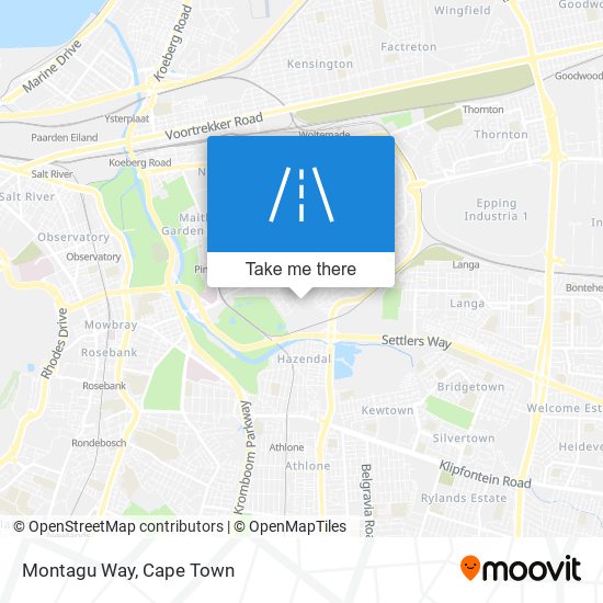 Montagu Way map