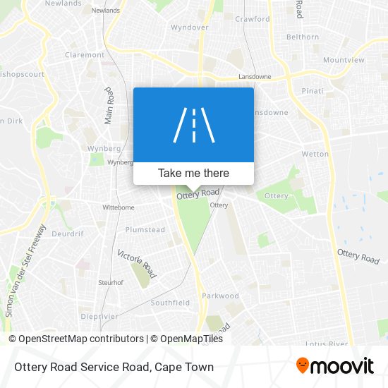 Ottery Road Service Road map