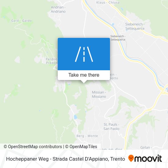 Hocheppaner Weg - Strada Castel D'Appiano map