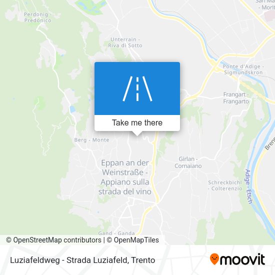 Luziafeldweg - Strada Luziafeld map