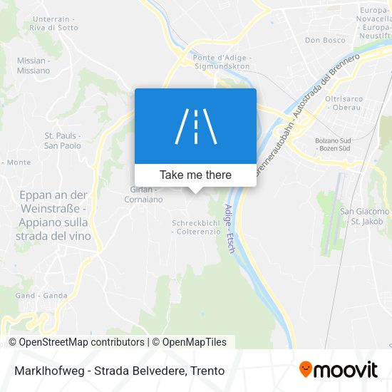 Marklhofweg - Strada Belvedere map