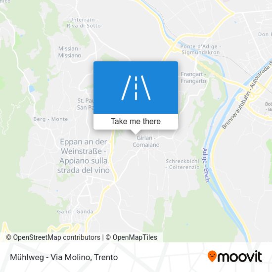 Mühlweg - Via Molino map