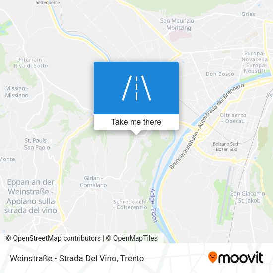 Weinstraße - Strada Del Vino map