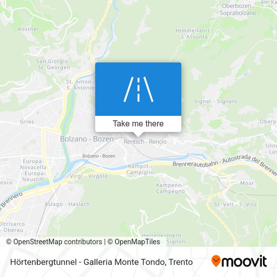 Hörtenbergtunnel - Galleria Monte Tondo map
