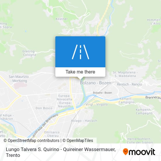 Lungo Talvera S. Quirino - Quireiner Wassermauer map