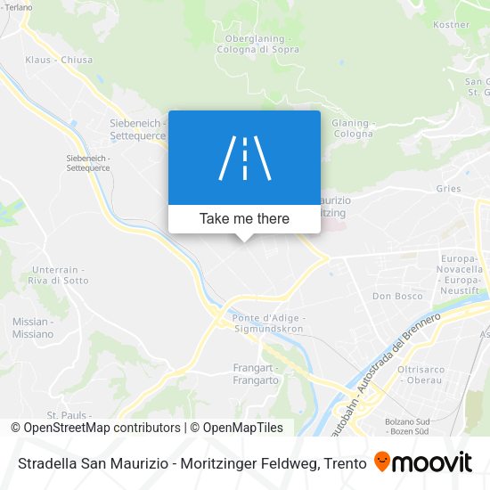 Stradella San Maurizio - Moritzinger Feldweg map