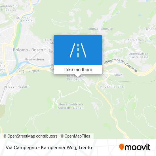 Via Campegno - Kampenner Weg map