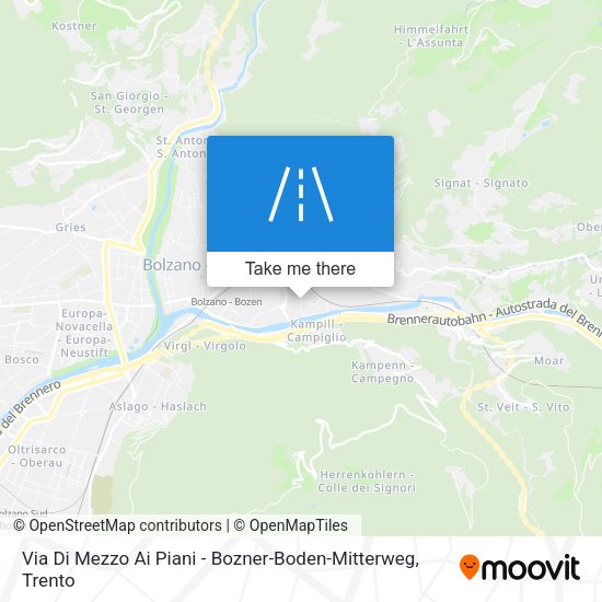 Via Di Mezzo Ai Piani - Bozner-Boden-Mitterweg map