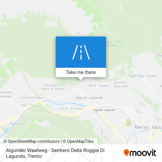 Algunder Waalweg - Sentiero Della Roggia Di Lagundo map