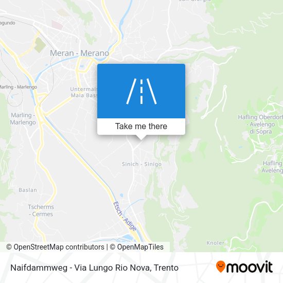 Naifdammweg - Via Lungo Rio Nova map