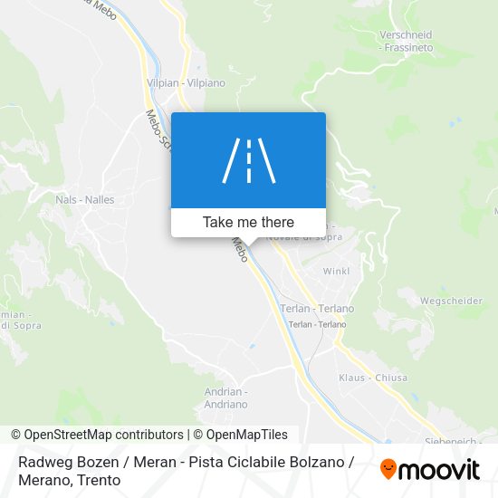 Radweg Bozen / Meran - Pista Ciclabile Bolzano / Merano map