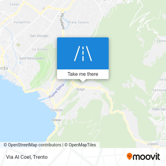 Via Al Coel map