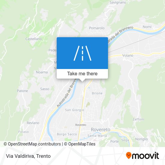 Via Valdiriva map
