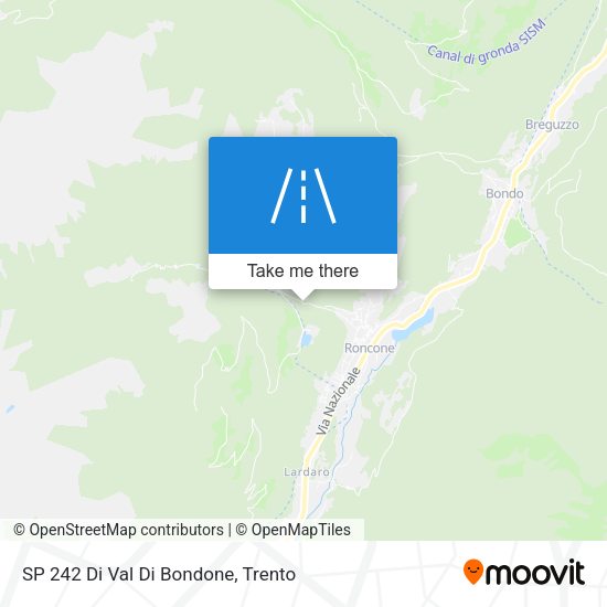 SP 242 Di Val Di Bondone map