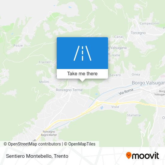 Sentiero Montebello map