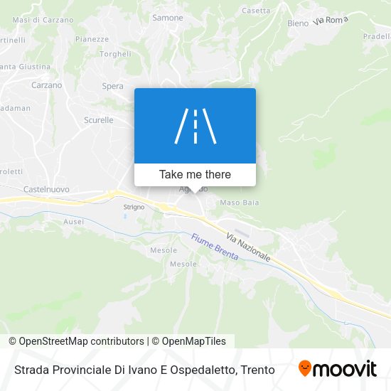 Strada Provinciale Di Ivano E Ospedaletto map
