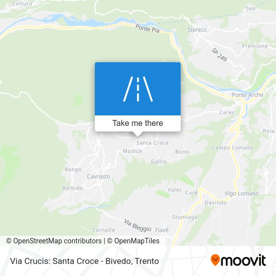 Via Crucis: Santa Croce - Bivedo map