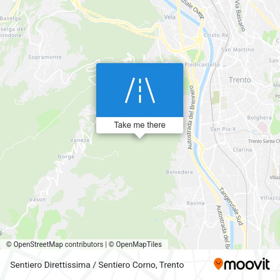 Sentiero Direttissima / Sentiero Corno map