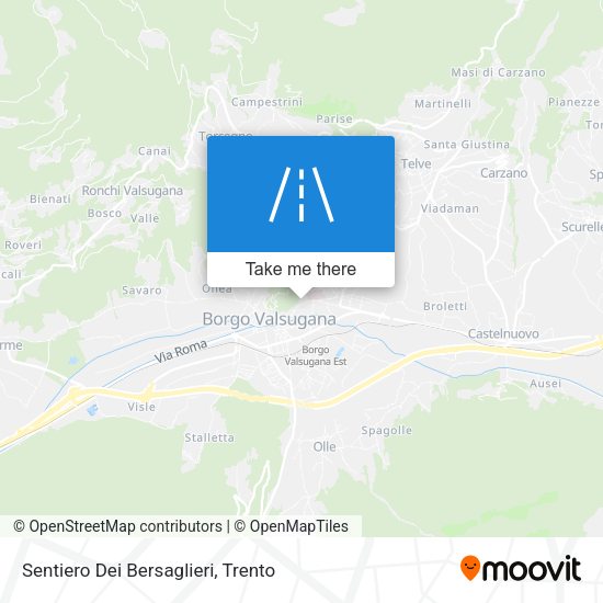Sentiero Dei Bersaglieri map