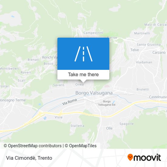 Via Cimondè map