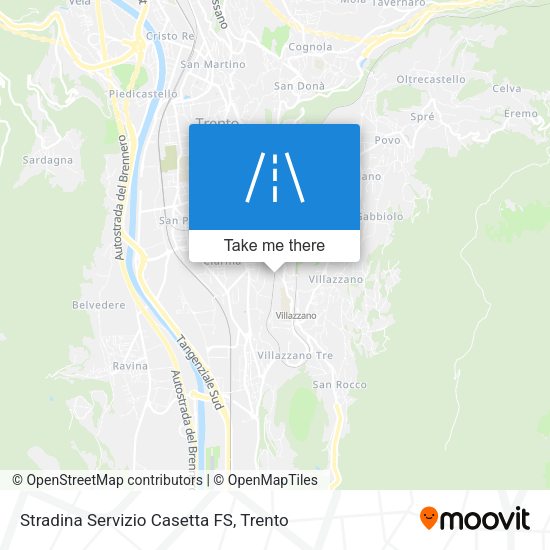 Stradina Servizio Casetta FS map