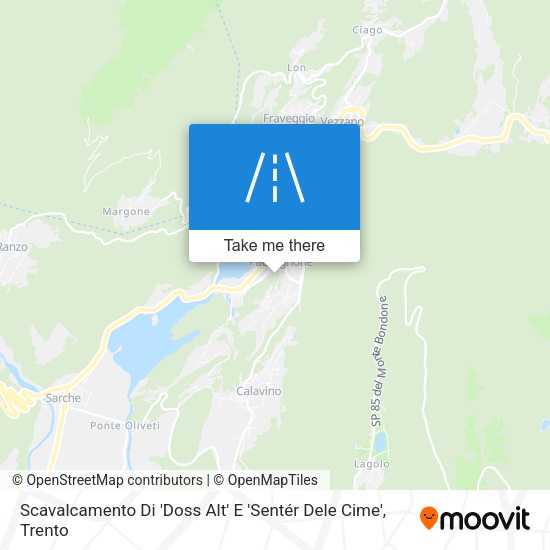 Scavalcamento Di 'Doss Alt' E 'Sentér Dele Cime' map