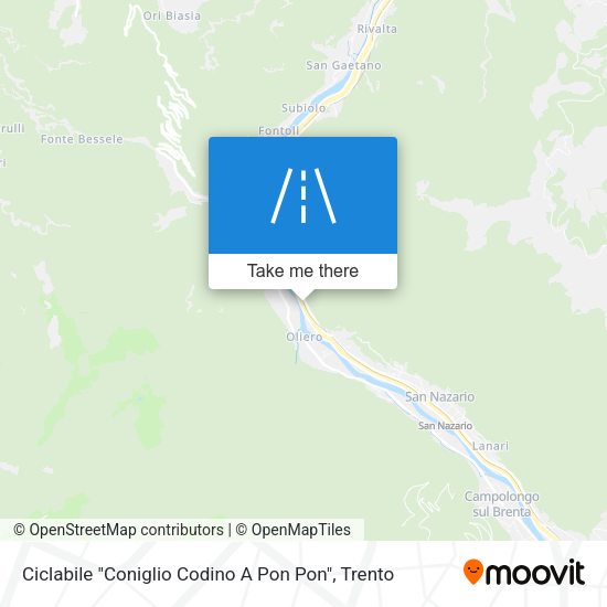 Ciclabile "Coniglio Codino A Pon Pon" map