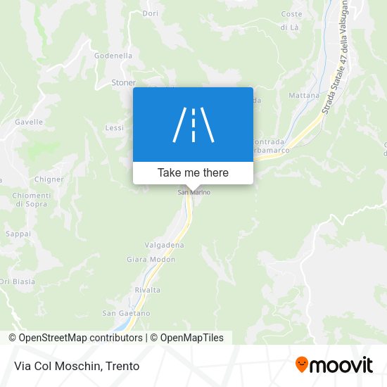 Via Col Moschin map