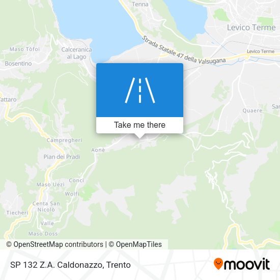 SP 132 Z.A. Caldonazzo map