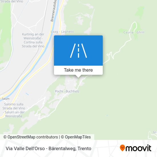 Via Valle Dell'Orso - Bärentalweg map