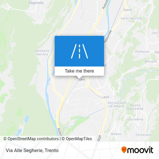 Via Alle Segherie map